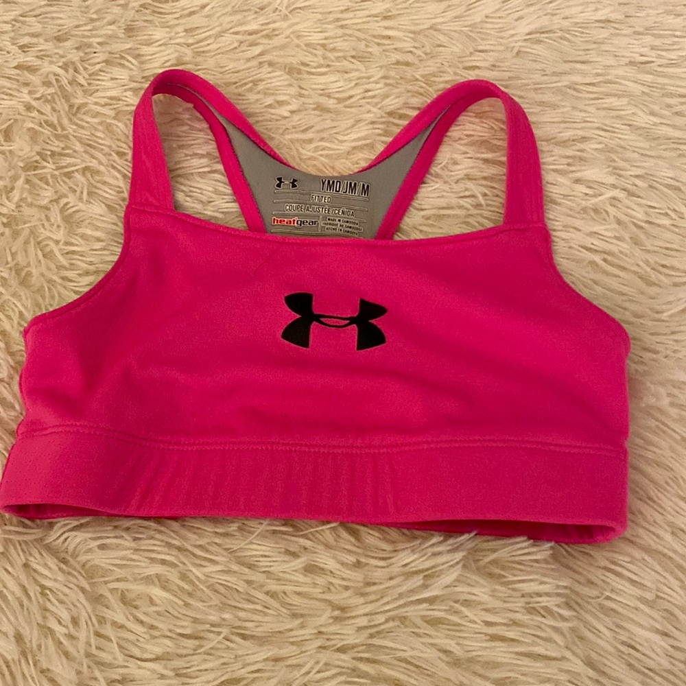 Under armor girls pink sports bra